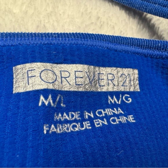 Forever 21 Blue Ribbed Crop Top - Picture 9 of 9